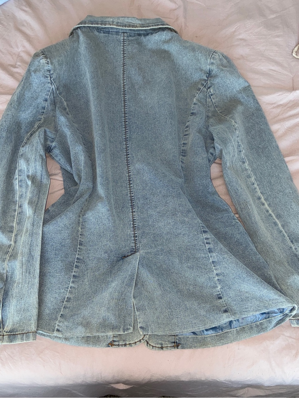 Light Blue Denim Blazer for Women Large - Picture 7 of 16